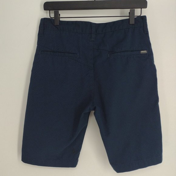 Volcom Flat Front Dark Blue Skate Surf Summer Spring Beach Shorts - Picture 2 of 5